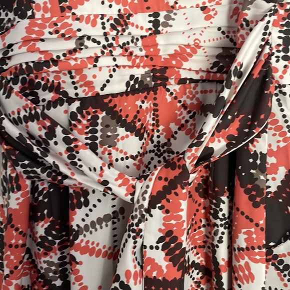 Banana Republic - Coral and brownish gray surplice dress - Size 2 - Picture 6 of 11